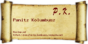 Panitz Kolumbusz névjegykártya